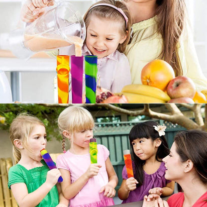 Helpcook Popsicle Molds,6 Pack Silicone Ice Pop Molds,Drip Free Popsicles Molds for Kids,Easy Release Ice Cream Maker Reusable DIY Pop Molds,BPA Free Freezer Tubes with Lids