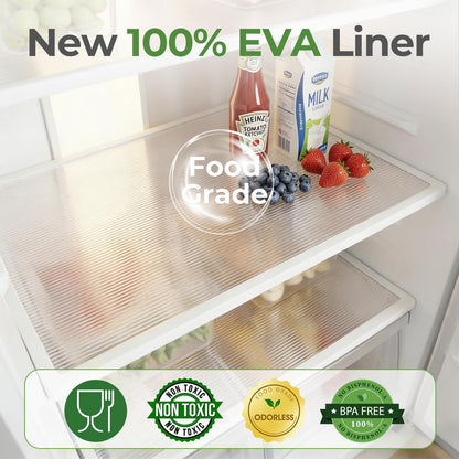 ALIUNI 100% EVA Shelf Liner, 12" x 240" Drawer Liners for Kitchen Cabinet, Non Adhesive Non Slip Plastic Dresser Pantry Shelves Mat, Clear