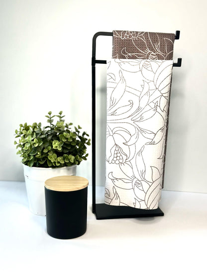 Trig Kitchen Towel. Tea Towel. Dish Cloth. Double Sided Design. Quick Dry Waffle Weave Microfiber. Highly Absorbent. Designer Prints. Modern. 2 Pack. Nora.