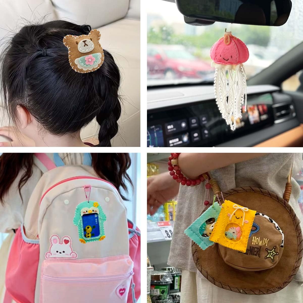 Ferberbears Flet Sewing Kit for Kids Arts and DIY Crafts Kit for Girls Handmade Animal Hanging Charms Beginner 8-10-12 Birthday Gift