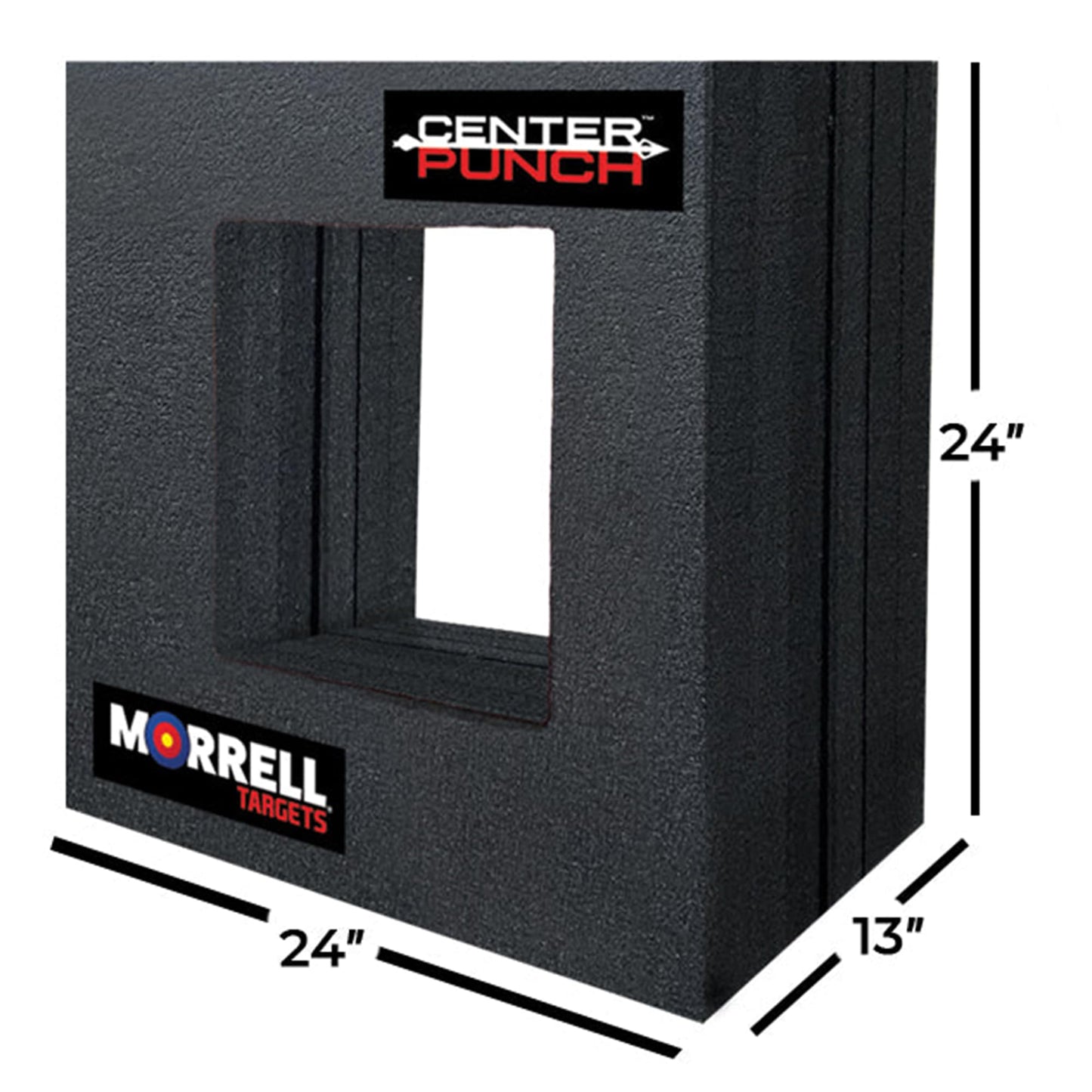 Morrell Targets Center Punch 24 Inch Foam Frame with High Roller Insert, Layered Archery Block for Compound Bows and Crossbows, Black/Red