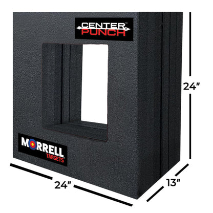 Morrell Targets Center Punch 24 Inch Foam Frame with High Roller Insert, Layered Archery Block for Compound Bows and Crossbows, Black/Red