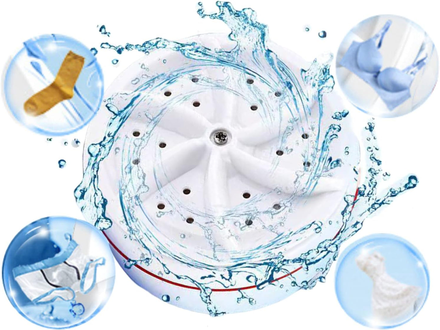 Mini Washing Machine Portable Washer for College Rooms, Travel Home Apartment Laundry, Small Turbine Washer with USB