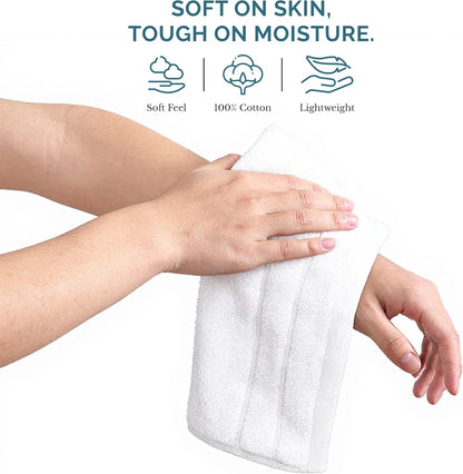12 Pack 13x13 inches 100% Set Casa Platino White Washcloths - - Cotton - Premium Quality Wash Cloths for Bathroom