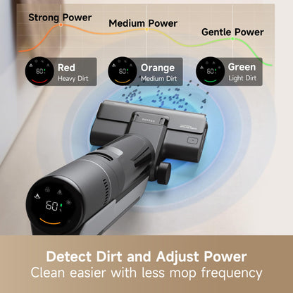 DREAME H12S Cordless Vacuum Mop, Vacuum and Mop at The Same Time, Wet Dry Vacuum for Hard Floors, Edge Cleaning, Hot Air Drying, Smart Floor Cleaner Machine Great for Sticky Messes on Multi-Surfaces