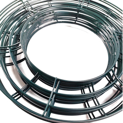 TIHOOD 10PCS 10” Metal Wreath Frame Green Wire Wreath Rings for Christmas New Year Party Home Decor DIY Crafts Supplies