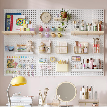 HUHOLE 50-Pack Pink Pegboard Hooks 2 Inch, Decorative Metal Peg Board Hangers with Rubber Safety Tips, Fits 1/8" & 1/4" Boards, Heavy Duty Organizer for Craft Room, Nursery, Garage & Retail Display