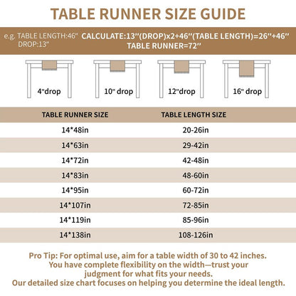UWWGKK Table Runner 48 Inches Long,Waterproof Boho Table Runner with Tassel Fringe,Table Runners for Party Coffee Table