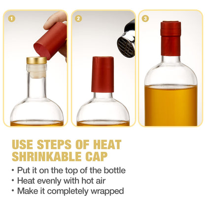 Mfacoy Set of 6 Glass Bottles, 12 oz Clear Liquor Bottles, Heavy Base Glass Bottle with T-Top Cap, Vodka Bottle for Wine Beverages Drinks Oil Vinegar Kombucha Beer with Cork Stopper Airtight Lid