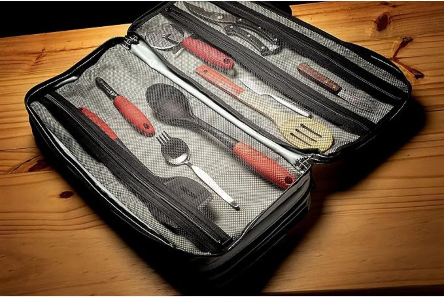 EVERPRIDE Chef Knife Bag Holds 20 Knives with Large Zippered Compartment for Kitchen Tools