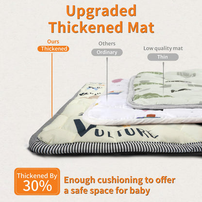 Baby Play MAT 50" X 50" Playpen Mat, Soft Thickened Anti-Slip Baby Mat for Floor, Foldable and Machine Washable Baby Crawling Mat