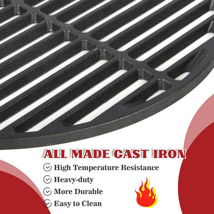(15.5"-Fit KAMaster Cast Iron Cooking Grids Grates Compatible with Medium Big Green Egg Charcoal Grill Egg Grate Round