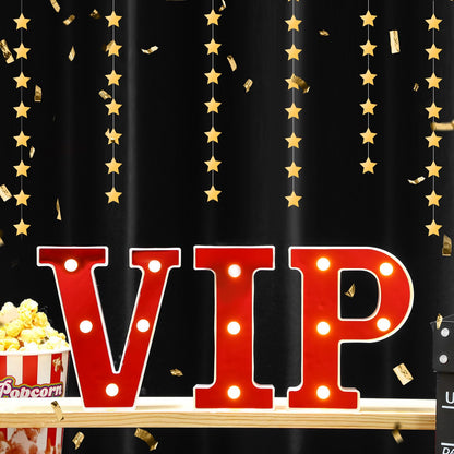 Aurelema VIP 6.3" Light up Letters Sign Party Decorations Battery Powered Marquee Lighted Sign LED Alphabet Letter Lights for Night Party Birthday Home Tabletop Decor Supplies