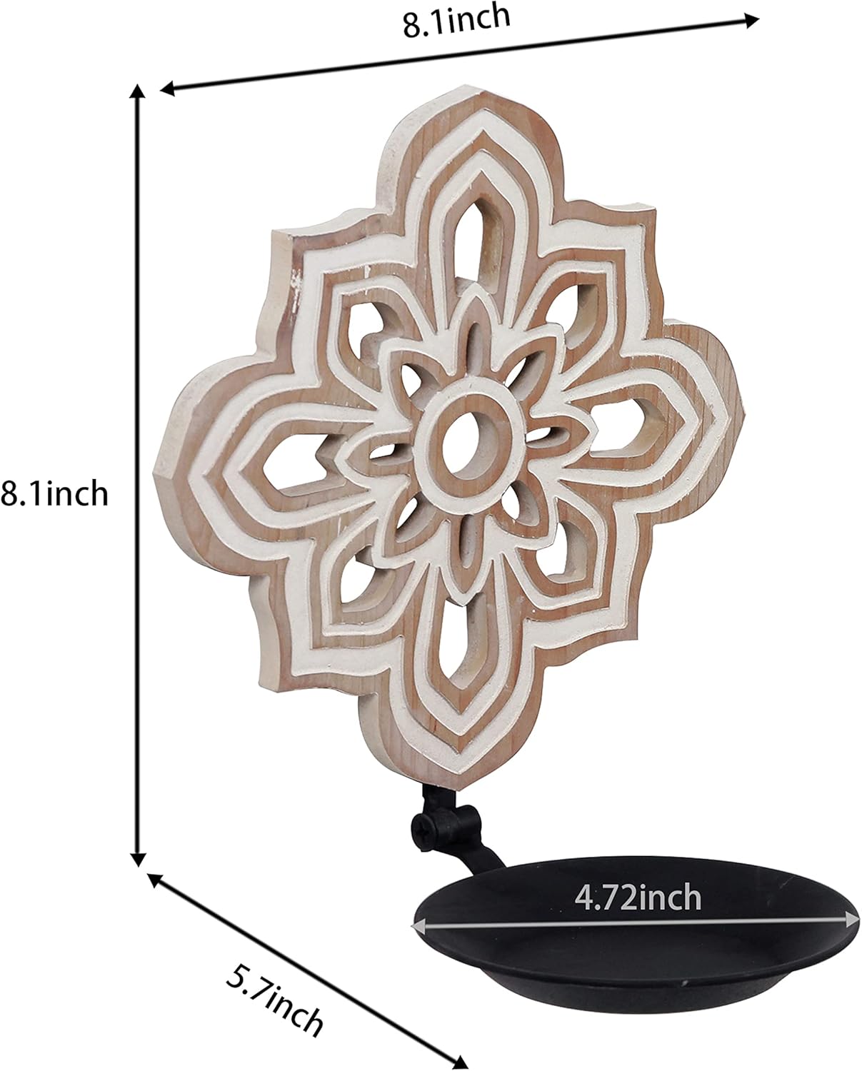 Set 2 Openwork Carving Candle Sconces of - Farmhouse Rustic Wall Decor, Wooden Sunflower Candle Holder, Decorative
