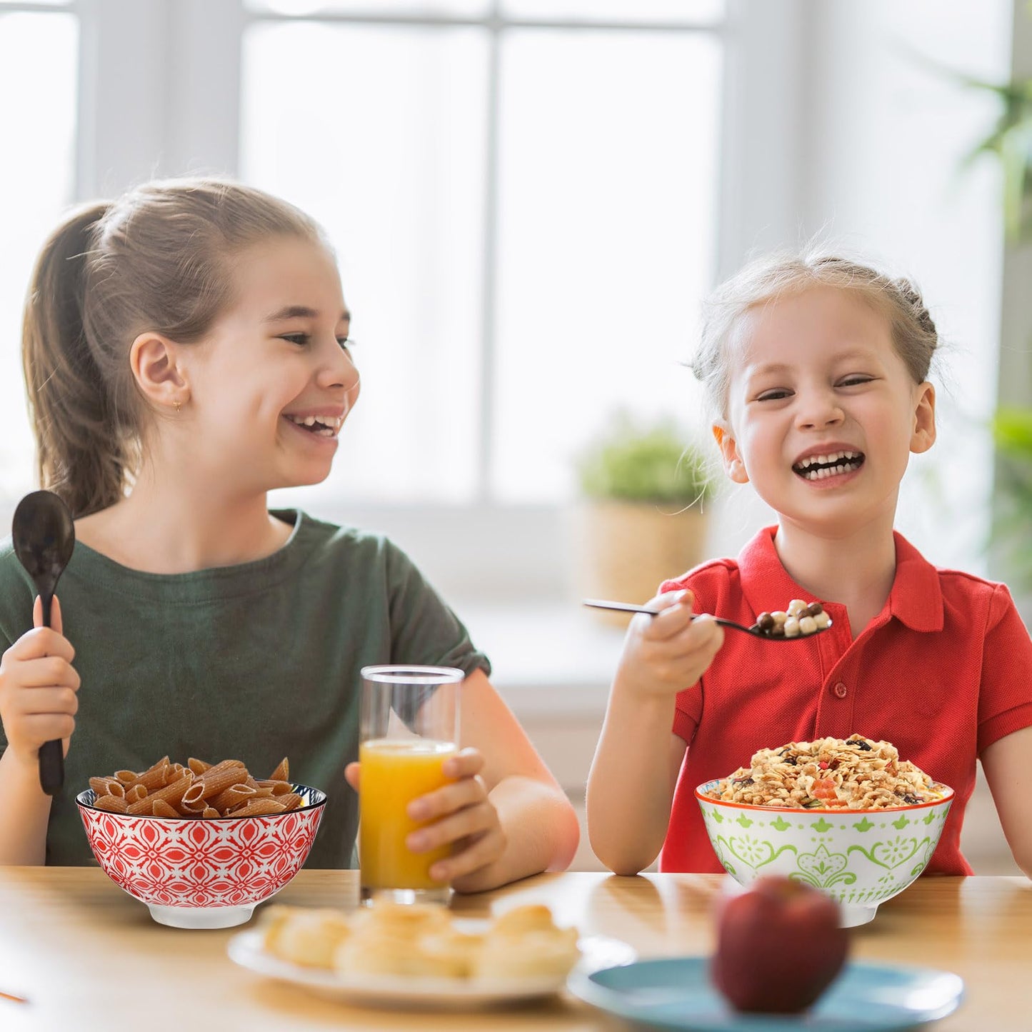 8 Pcs Colorful Ceramic Bowl Set 10 oz 4.75'' Porcelain Kitchen Soup Cereal Serving Bowls for Ramen Rice Dessert Snack Salad Ice Cream Pasta Oatmeal Microwave and Dishwasher Safe(Classic)