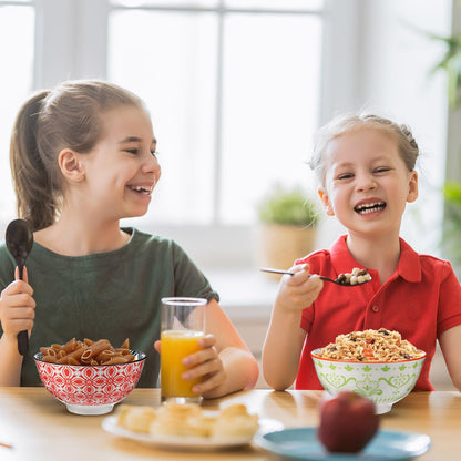 8 Pcs Colorful Ceramic Bowl Set 10 oz 4.75'' Porcelain Kitchen Soup Cereal Serving Bowls for Ramen Rice Dessert Snack Salad Ice Cream Pasta Oatmeal Microwave and Dishwasher Safe(Classic)