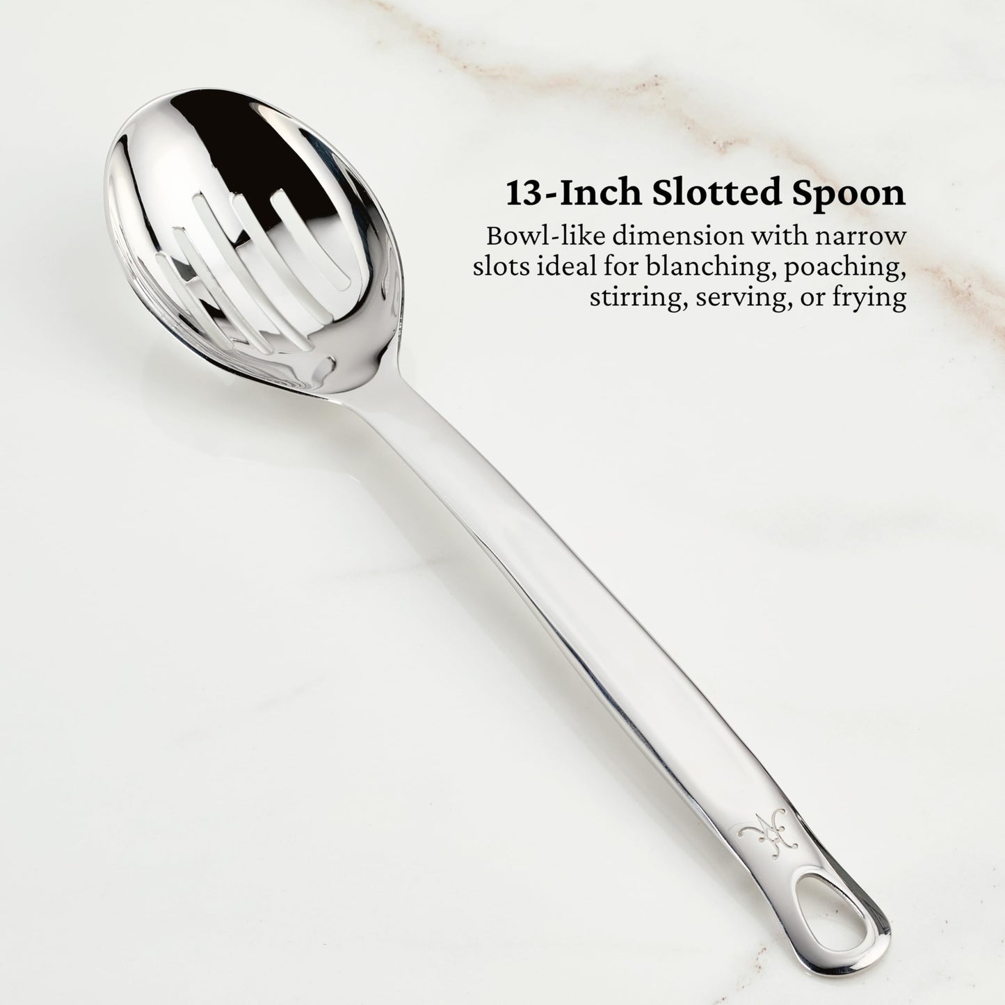 Hestan Provisions Chef's Tools, Deluxe Tool Set (6-Piece) with Porcelain Holder/Bain Marie & Stainless Steel: Solid Spoon, Ladle, Pasta Fork, Turner/Spatula, French Whisk