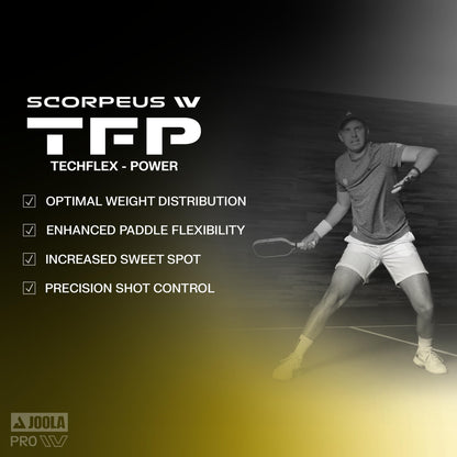 JOOLA Collin Johns Scorpeus Pro IV 16mm Pickleball Paddle - Tech Flex Power - Elongated Shape - Reach - Propulsion Core Increases Power & Touch - UPA-A Certified - USAP Approved - NFC Chip Enabled.