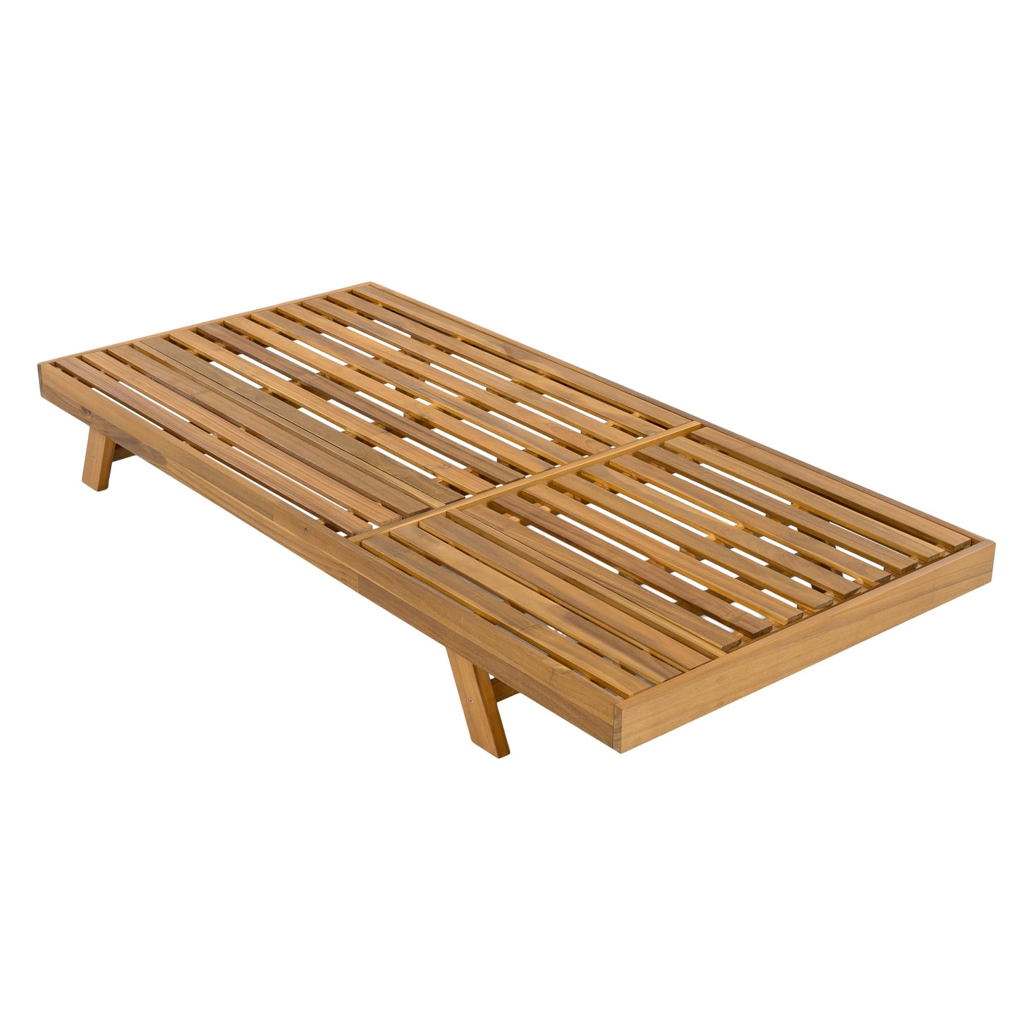 Christopher Knight Home Hamill Acacia Wood Chaise Lounge Chair Outdoor Set of 2, Adjustable Backrest Sun Lounger Recliner, Patio Outdoor Chaise Lounge with 4" Thick Water-Resistant Cushion,Teak+Cream