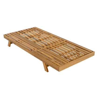 Christopher Knight Home Hamill Acacia Wood Chaise Lounge Chair Outdoor Set of 2, Adjustable Backrest Sun Lounger Recliner, Patio Outdoor Chaise Lounge with 4" Thick Water-Resistant Cushion,Teak+Cream