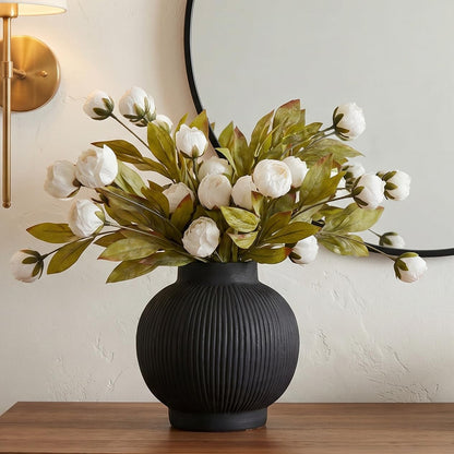 Sousi 6 PCS Artificial Silk Peony Fake Flowers, 27" Long Stem Peonies Bulk for Tall Vases DIY Wedding Bouquet Centerpieces Floral Arrangements Fillers Home Decor, Ivory