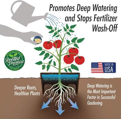 7 inch 12 Pack Solid Planting Grow Rings | Earth Brown | One-Piece Design for Deep Root Watering Veggies, Herbs