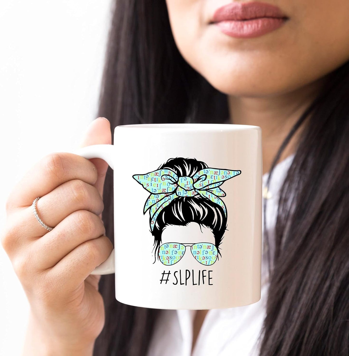 YouNique Designs Speech Language Pathology Mug, 11 Ounces, White Coffee Cup for Women, Speech Pathologist Gift