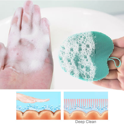 INNERNEED Super Soft Silicone Face Cleanser and Massager Brush Manual Facial Cleansing Scrubber Handheld Wash Pad for Sensitive, Delicate, Dry Skin (Pack of 4)