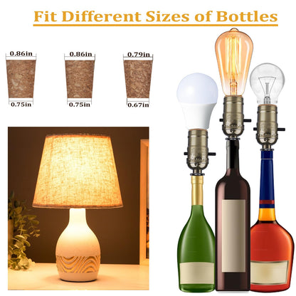 Aokpsrt Bottle Lamp Kit with 9mm Glass Drill bit DIY Lamp Kit for Liquor Bottles with Slip on Socket and 8 Feet Power Cord,No Drilling Required