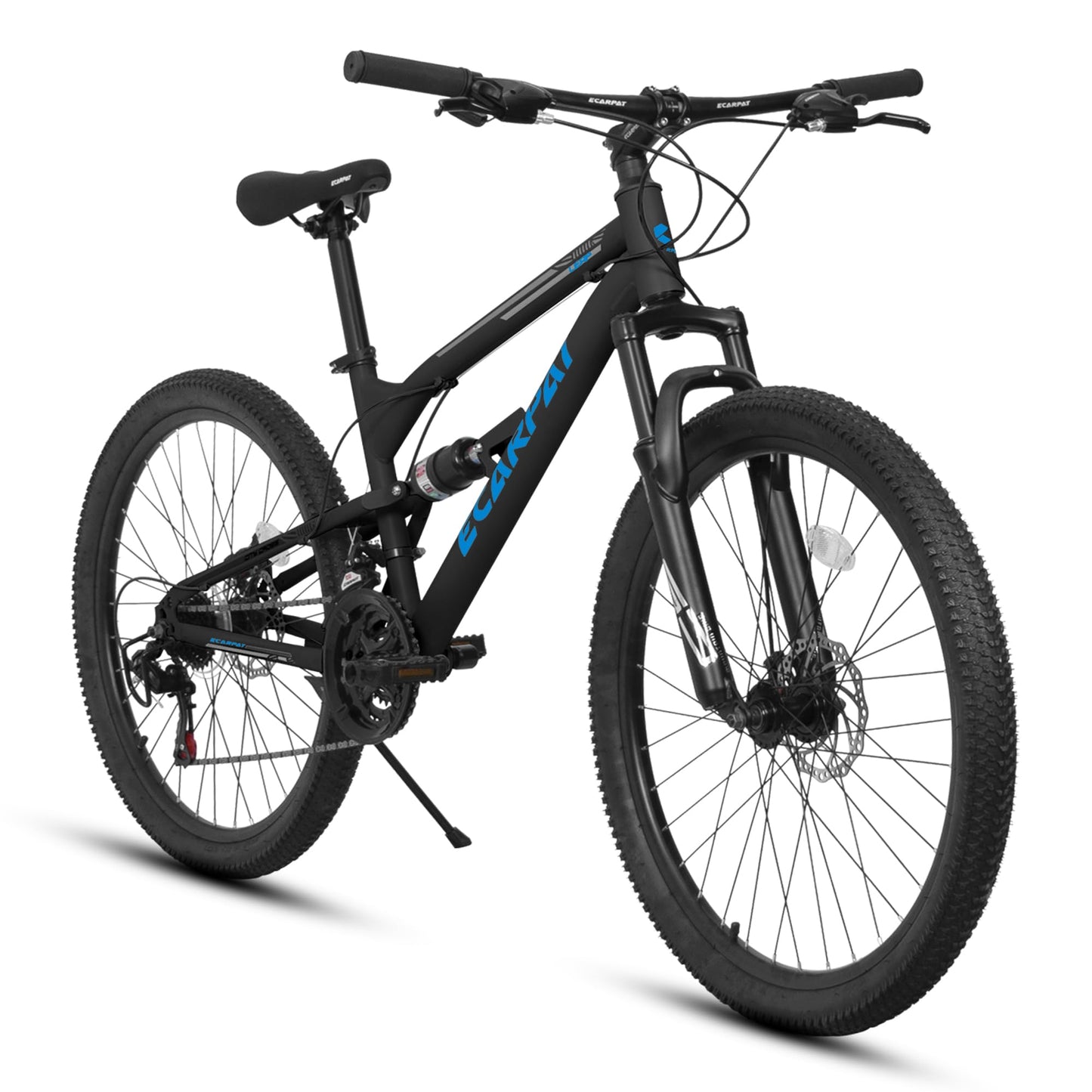Rycheer 27.5 Inch Men Boys Mountain Bike Full Suspension, 21 Speeds Steel Mountain Bike, Disc Brakes, Adult Sport Bicycle for Trail Snow Commuter City Road