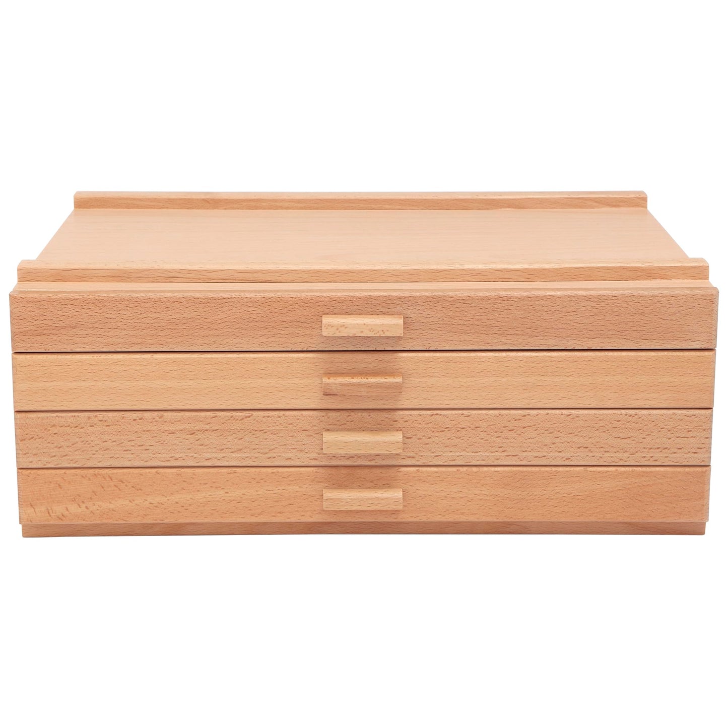 HG Art Concepts 4-Drawer Artist's Chest Craft Storage Box, Natural Birch Finish, Foam-Lined Drawers for Brushes, Removable Dividers, Sturdy Wood Construction, Stackable Solution