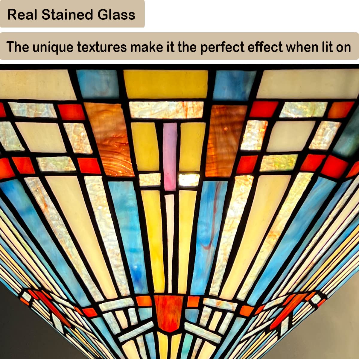 COTOSS Tiffany Pendant Light Fixtures,22" Wide Stained Glass Inverted Ceiling Pendant for Dining Room,Antique Style 3 Lights Hanging Lamp for Living Room Kitchen Entryway