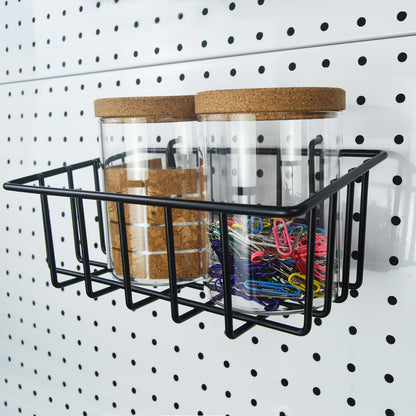 G.CORE Pegboard Bins Baskets Organizer with Peg Board Hooks Cups - 16 Pack Peg Accessories Fit 1/8" & 1/4" Pegs - Black Holders & Hangers for Garage Craftroom Tool Hanging Display Storage Organization