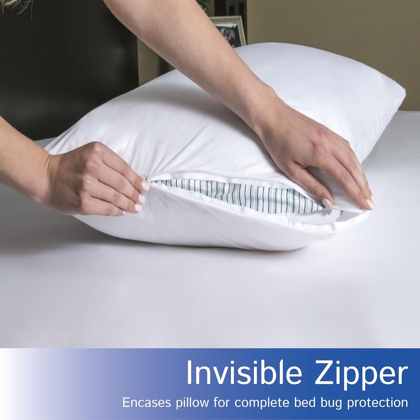 Body Size Pillow Protector, 21" W x 55" L, Waterproof Zippered Pillow Cover, Hypoallergenic Dust Proof Case