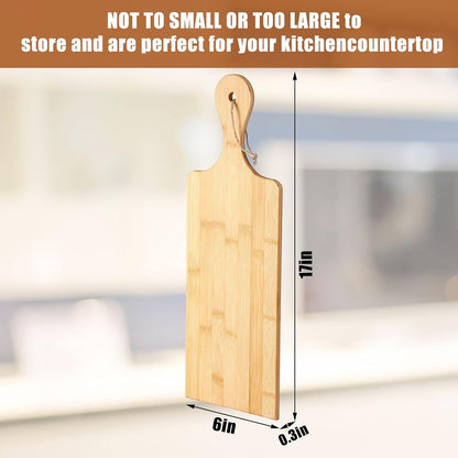 12 Packs Set Bread(Bamboo,17 6 Inch) Patelai Wooden Cutting Board with Handles Large Kitchen Serving Plain Chopping