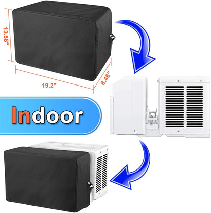 600D Outdoor and Indoor Air Conditioner Covers for U-Shaped Window Units, Adjustable Hook and Loop Straps, Dust-Proof