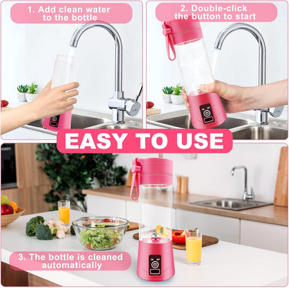 GUCABE Portable Blender, Personal Blender for Milkshakes and Smoothies, Mini Juice Blender with USB Charging, 380ML,