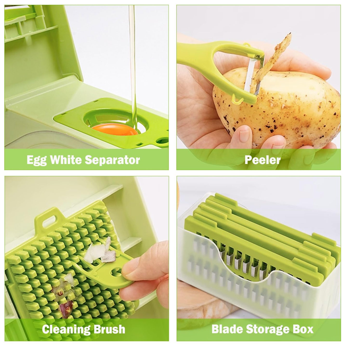 17-Piece Multifunctional Vegetable Chopper, Onion Dicer, Professional Kitchen Slicer, Food Cutter, Cheese Grater, Veggie Chopper with Storage Container, Essential Kitchen Tool