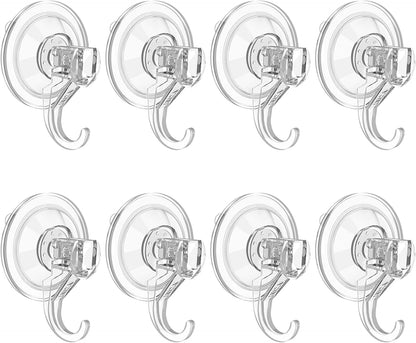 VIS'V Wreath Hanger, Large Clear Heavy Duty Suction Cup Hooks, 22 LB Removable for Halloween Christmas Wreath