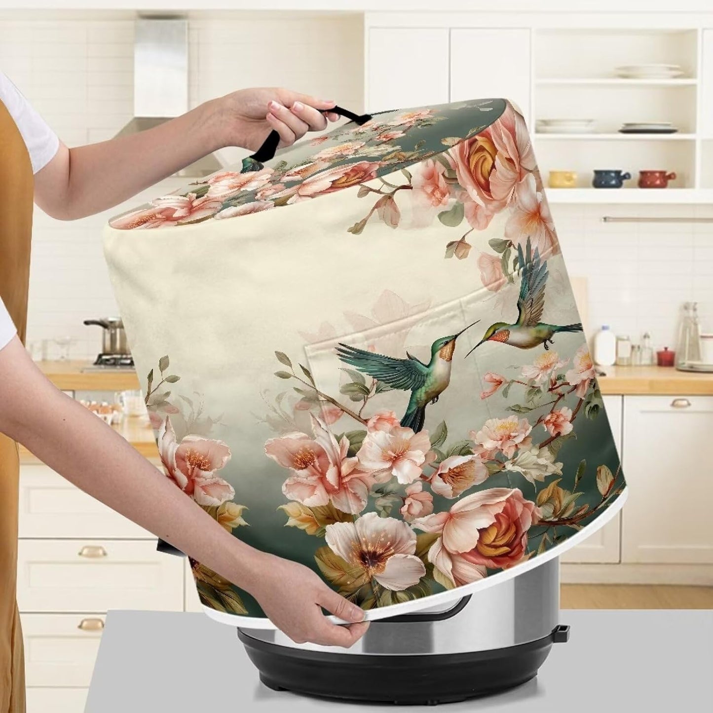 Hummingbird Pressure Cooker Cover with Storage Pocket, Compatible with 8-10 Quart Instant Pot, Waterproof Kitchen