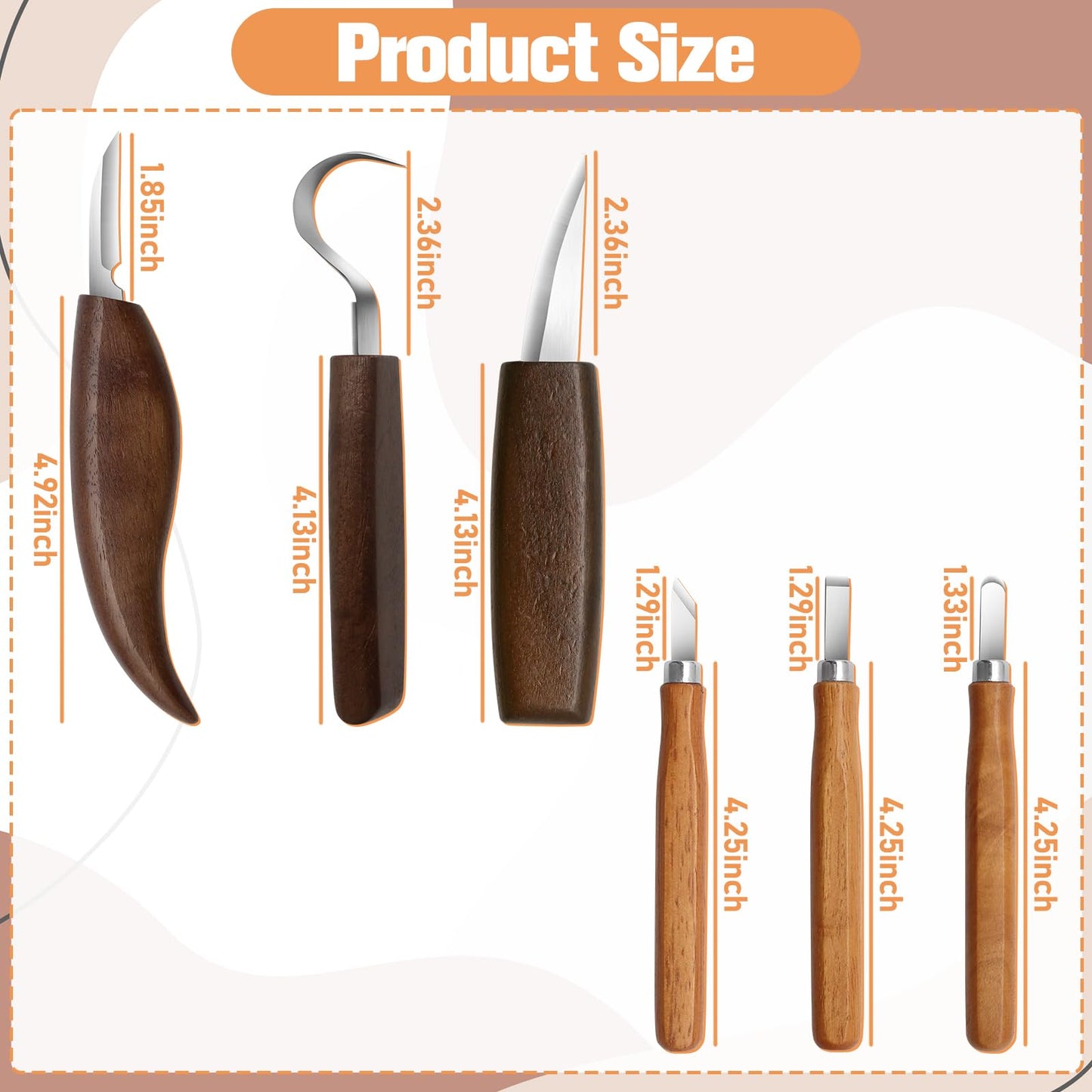 12-Piece Wood Carving Tool Set with Hook Knife, Detail Knife, Chipping Knife, Cut-Resistant Gloves, Sandpaper & Sharpening Strop – Complete Carving Kit with Carrying Bag for Beginners & Professionals