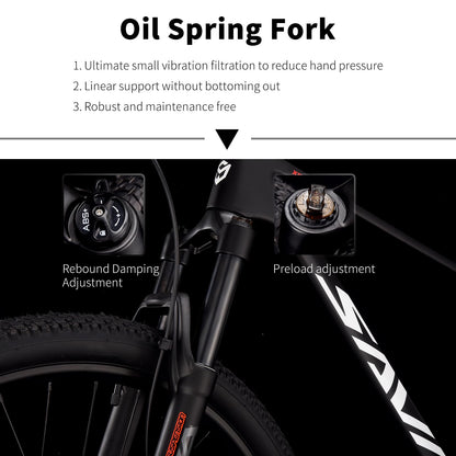 SAVADECK Carbon Fiber MTB with U6000 10 Speed Shift Groupset, Hydraulic Disc Brake with MT200 Break System (Gulf Blue, 27.5 * 19)