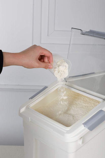 EonTone [2-Pack] 30 lbs Flour Storage Container, 25L Airtight Food Bin with Wheels BPA-Free