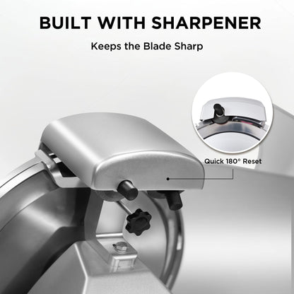 Paladin Equipment 10" Commercial Meat Slicer, Electric Deli Slicer with Stainless Steel Blade, Adjustable Thickness and Built-in Sharpener, Food Slicer for Meat, Bread and Cheese, Simple to Clean