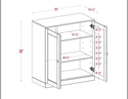 Palace Imports 100% Solid Wood Bathroom Storage Cabinet - 32" Wide - Navy Blue, Small Bathroom Cabinet with 2 Shaker Doors & Adjustable Shelves, 100% Eco-Friendly Wood, Modular Cabinets