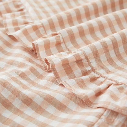2 20x30 Inch, KKJIAF Pcs Plaid Ruffle Pillow Case Queen Size, Cotton Gingham Ruffled Euro Sham Pillow Covers Linen Feel