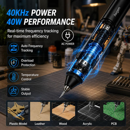 Ultrasonic Cutter Knife,40kHz Vibration & 40W,2in1 Ultrasonic Cutter & Polisher,Auto Power Adjustment,3 Cutting Powers For 3D Printing,Model Mods & DIY