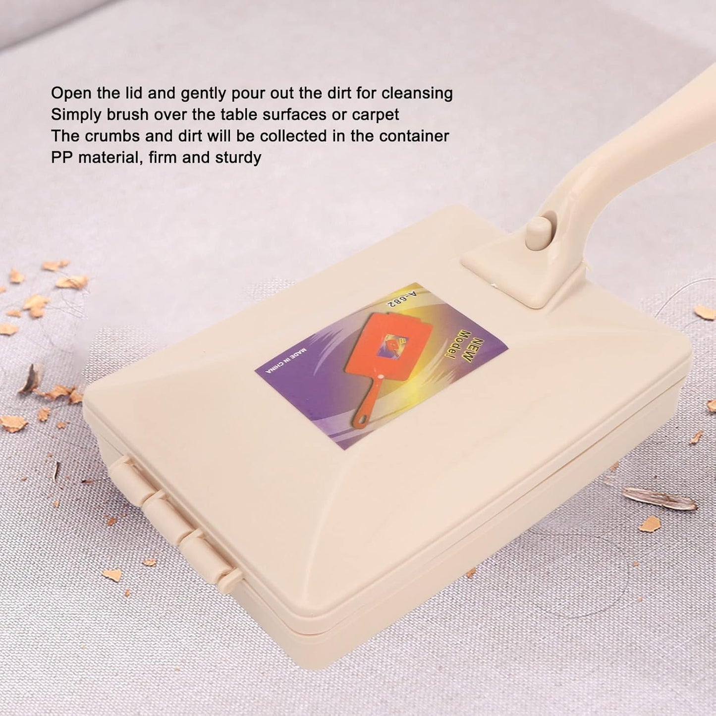 Handheld Carpet Debris Sweeper Brush with Double Rollers, Dust Cleansing Brush for Bed Sofa Furniture Clothes