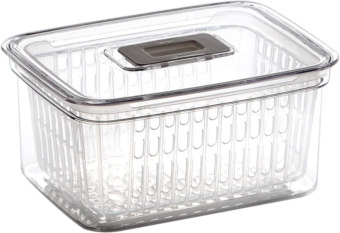 BINO Produce Saver - 6.8 Cup/1.6L Fridge Storage Containers for Fruits and Vegetables, BPA-Free with Adjustable Air Vent