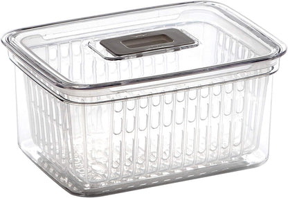 BINO Produce Saver - 6.8 Cup/1.6L Fridge Storage Containers for Fruits and Vegetables, BPA-Free with Adjustable Air Vent